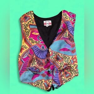 Vintage 90’s colorful vest with pockets